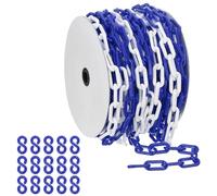 PATIKIL Cadena de plástico azul/blanco, 115pcs 8mm Cadena de barrera de seguridad grande de plástico largo para control de multitudes, estacionamiento, cerca