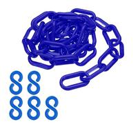 PATIKIL Cadena de Plástico, Barrera de Seguridad de 3 Pies para Control de Multitudes, Eslabones de Cadena de Plástico Azul de 1/4 Pulgadas (6 mm) para Filas de Espera