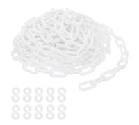 PATIKIL Cadena de plástico blanca, 39pcs 8mm Cadena de barrera de seguridad para control de multitudes, estacionamiento, cerca, puerta, concierto