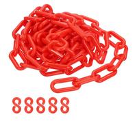 PATIKIL Cadena de plástico rojo, 10pcs 8mm Cadena de barrera de seguridad para control de multitudes, estacionamiento, cerca, puerta, concierto