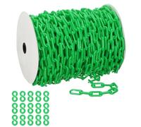 PATIKIL Cadena de plástico verde, 131pcs 8 mm Cadena de barrera de seguridad de plástico grande Larga cadena de plástico para control de multitudes, cerca, puerta