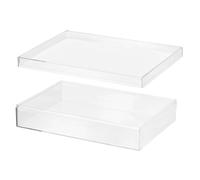 PATIKIL Caja De Acrílico Con Tapa 10.24" x 7.09" x 2.36", Cajas De Exhibición De Acrílico Transparente Contenedores Plásticos Cuadrados Organizadores Pequeña Exhibición De Arte