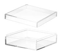 PATIKIL Caja De Acrílico Con Tapa 4.33" x 4.33" x 1.57", Cajas De Exhibición De Acrílico Transparente Contenedores Plásticos Cuadrados Organizadores Pequeña Exhibición De Obras De Arte