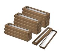 PATIKIL Caja de Regalo para Bolígrafos, Pack de 12 Estuches Vacíos de Cartón con Ventana Transparente para Presentación de Bolígrafos, Lápices, Joyas, Color Oro Rosa