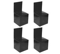 PATIKIL Caja de Sugerencias de Cartón, 4 Unidades de 6"x6"x6" con Tablero de Encabezado Extraíble, Caja de Sorteo para Sugerencias, Recolección, Propinas, Color Negro
