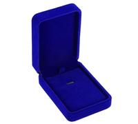 PATIKIL Caja Para Collar De Terciopelo, Portacollares Vintage De Una Ranura Para Boda Compromiso Propuesta Ceremonia Aniversario Estilo 2, Azul Marino