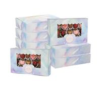 PATIKIL Cajas De Pastelería Cielo Estrellado 8.5 X 5.3 X 2", 30 Paquetes De Cajas Rectangulares Para Jabón Casero, Dulces, Galletas Y Manualidades Con Ventana Para Empacar Pasteles