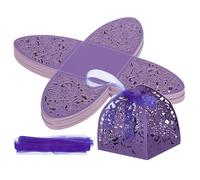 PATIKIL Cajas de regalo de 2.36 x 2.36 x 2.76 pulgadas, 50 cajas de regalo de fiesta de dulces para boda, día de la madre, Pascua, aniversario, Navidad, graduación, celebración, color morado oscuro