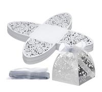 PATIKIL Cajas de regalo de 2.36 x 2.36 x 2.76 pulgadas, 50 cajas de regalo de fiesta de dulces para boda, día de la madre, Pascua, aniversario, Navidad, graduación, celebración, plata reflectante