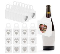 PATIKIL Cajas Regalo Para Botellas Vino Papel Kraft 3.5x3.5x1.2" Con Ventana En Forma Corazón Y Asa, Paquete 36 Cajas Pequeñas Para Dulces, Regalos Boda, Favores Navidad, Blanco