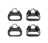 PATIKIL Cámara Correa Aro Anillo 4uds Metal Triángulo Anillo Dividido Gancho Adaptador con Plástico Tapa Universal para Cámara Hombro Correa Plata Negro