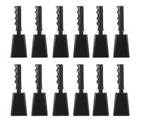 PATIKIL Campanas de Vaca de 9 Pulgadas para Juegos de Fútbol, 12 Cencerros para Eventos Deportivos a Granel para Hacer Ruido, Campana de Vaca de Metal con Mango para Animar, Negro