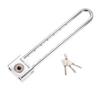 PATIKIL Candado De Brazo Largo Con Llaves 6.69", Candado En Forma De U Extra Largo De Latón Sólido Con Brazo Extendido Ajustable Para Puertas De Cristal Gimnasio Cerco Cobertizo, Plateado