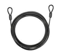 PATIKIL Candado de cable de seguridad (3/16 pulgadas de diámetro de 11.8 pies, capacidad de carga de 132 libras, negro) recubierto de vinilo, doble bucle, cuerda de alambre flexible, cable de