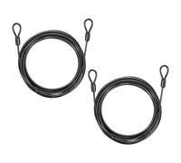 PATIKIL Candado de cable de seguridad (5/32 pulgadas de diámetro de 11 pies y 75 libras de capacidad, negro) (2 piezas) de acero inoxidable recubierto de vinilo, doble bucle, cuerda de alambre