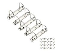 PATIKIL Carpeta Anillas B7 2 Agujeros 5 Juegos 1.5" Anillas D Reemplazo Para Planificador Carpeta Encuadernación Hojas Sueltas Para Organizadores Carpeta Almacenamiento Papel Plata 26mm