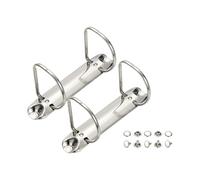 PATIKIL Carpeta Anillos B7 2 Agujeros 2 Juegos Anillos D 1.97" Para Reemplazo Carpeta Encuadernación Hojas Sueltas Para Organizadores Accesorios Carpeta Almacenamiento Papel 26mm Plata