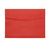 PATIKIL Carpeta De Archivo De Cuero PU Tamaño A4, Organizador De Documentos Portafolio Sobrecarpeta Con Cierre De Botón Para Cartas Y Recibos Estilo 2, Rojo