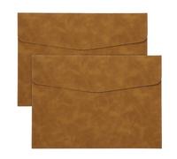 PATIKIL Carpeta de Archivos de Cuero PU A4, Organizador de Archivos de Documentos de 2 Piezas Portafolio de Carpeta de Sobre con Cierre de Broche para Carta Recibo, Marrón