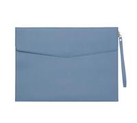 PATIKIL Carpeta De Archivos De Cuero PU Tamaño A4 Organizador De Documentos Portafolio Sobrecarpeta Con Cierre Automático Para Cartas Recibos Estilo 3 Azul