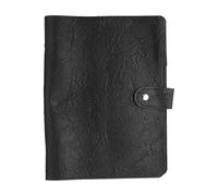 PATIKIL Carpeta protectora de piel sintética texturizada A5, 8 anillas, impermeable, con hojas sueltas, recargable, suave, para planificador, diario, colección de tarjetas fotográficas, color negro