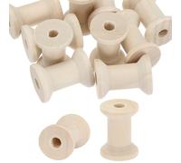 PATIKIL Carretes de Madera Vacíos 1.2" x 0.8" 40 Piezas Carretes de Hilo de Coser de Madera sin Terminar Bobinas de Tejido de Alambre Natural para Manualidades Color Madera