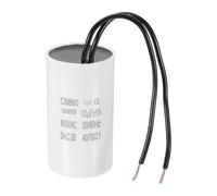 PATIKIL CBB60 12uF Condensador de Arranque, Condensador de Funcionamiento con 2 Cables, AC 450V Motor de Arranque con Frecuencia de 50Hz/60Hz, para Compresores de Aire y Bombas, Blanco