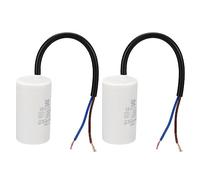 PATIKIL CBB60 12uf Condensador Funcionamiento del Motor, 2 Uds CA 450V 2 Cables 50/60Hz Cilindro 64x35mm Condensador de Arranque para Agua Bombas, Lavadoras Máquinas Motor Arranque