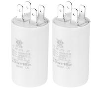 PATIKIL CBB60 1uf Funcionamiento Condensador, 2 Uds CA 450V 4 Pines 50/60Hz Doble Inserción Cilindro Inferior para Aire Acondicionado,Agua Bomba, Motor Estrella 52 x 30 mm