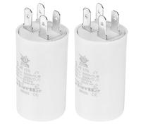 PATIKIL CBB60 3uf Funcionamiento Condensador, 2 Uds CA 450V 4 Pines 50/60Hz Doble Inserción Cilindro Inferior para Aire Acondicionado,Agua Bomba,Motor Estrella 52 x 30 mm