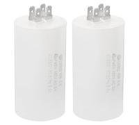 PATIKIL CBB60 40uF Funcionamiento Condensador, 2uds AC 450V 4 Pasadores 50/60Hz Cilindro 1.95 x 3,71 Pulgadas para Agua Bombas, Lavadoras Máquinas, Motor Arranque