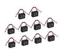 PATIKIL CBB61 Techo Ventilador Condensador, 10uds 2uF 450V AC 50/60HZ con 2 Cables para Aire Acondicionador Ventilador Motor Estrella Funcionamiento Condensadores 38 x 30 x 29mm