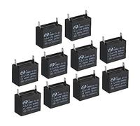 PATIKIL CBB61 Techo Ventilador Condensador, 10uds 4uF 450V AC 50/60HZ Único Inserto con 2 Pasadores para Ventilador Motor Estrella Funcionamiento Condensadores 38 x 32 x 31mm