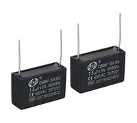 PATIKIL CBB61 Techo Ventilador Condensador, 2uds 1.5uF 450V AC 50/60HZ con 2 Pasadores 36x12x22mm para Aire Acondicionador Ventilador Motor Estrella Funcionamiento Condensadores