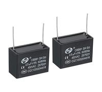 PATIKIL CBB61 Techo Ventilador Condensador, 2uds 2.5uF 450V AC 50/60HZ con 2 Pasadores 38x16x25mm para Aire Acondicionador Ventilador Motor Estrella Funcionamiento Condensadores