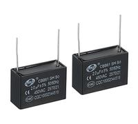 PATIKIL CBB61 Techo Ventilador Condensador, 2uds 2uF 450V AC 50/60HZ con 2 Pasadores 38x14x25mm para Aire Acondicionador Ventilador Motor Estrella Funcionamiento Condensadores