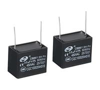 PATIKIL CBB61 Techo Ventilador Condensador, 2uds 3.5uF 450V AC 50/60HZ con 2 Pasadores 38x20x31mm para Aire Acondicionador Ventilador Motor Estrella Funcionamiento Condensadores