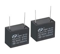 PATIKIL CBB61 Techo Ventilador Condensador, 2uds 4uF 450V AC 50/60HZ con 2 Pasadores 38x20x31mm para Aire Acondicionador Ventilador Motor Estrella Funcionamiento Condensadores