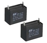 PATIKIL CBB61 Techo Ventilador Condensador, 2uds 8uF 450V AC 50/60HZ Único Inserto con 2 Pasadores para Ventilador Motor Estrella Funcionamiento Condensadores 4 9 x 39 x 36 mm