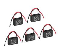 PATIKIL CBB61 Techo Ventilador Condensador, 5uds 1.2uF 450V AC 50/60HZ con 2 Cables para Aire Acondicionador Ventilador Motor Estrella Funcionamiento Condensadores 37 x 26 x 25mm