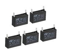 PATIKIL CBB61 Techo Ventilador Condensador, 5uds 1.5uF 450V AC 50/60HZ Único Inserto con 2 Pasadores para Ventilador Motor Estrella Funcionamiento Condensadores 35 x 23 x 22mm