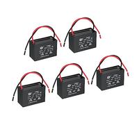 PATIKIL CBB61 Techo Ventilador Condensador, 5uds 10uF 450V AC 50/60HZ con 2 Cables para Aire Acondicionador Ventilador Motor Estrella Funcionamiento Condensadores 60 x 40 x 42mm