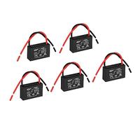 PATIKIL CBB61 Techo Ventilador Condensador, 5uds 1uF 450V AC 50/60HZ con 2 Cables para Aire Acondicionador Ventilador Motor Estrella Funcionamiento Condensadores 37 x 2 3 x 23mm