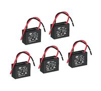 PATIKIL CBB61 Techo Ventilador Condensador, 5uds 2.2uF 450V AC 50/60HZ con 2 Cables para Aire Acondicionador Ventilador Motor Estrella Funcionamiento Condensadores 38 x 30 x 29mm