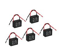 PATIKIL CBB61 Techo Ventilador Condensador, 5uds 2uF 450V AC 50/60HZ con 2 Cables para Aire Acondicionador Ventilador Motor Estrella Funcionamiento Condensadores 38 x 3 0 x 29mm