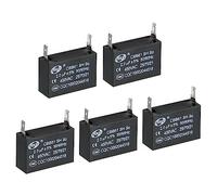 PATIKIL CBB61 Techo Ventilador Condensador, 5uds 2uF 450V AC 50/60HZ Único Inserto con 2 Pasadores para Ventilador Motor Estrella Funcionamiento Condensadores 3 7 x 26 x 24mm