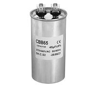 PATIKIL CBB65 45uF Funcionamiento Condensador, 45mfd 1uds AC 370/440V Aluminio Estuche con 2 Pasadores para Aire Acondicionado Compresor Motor Calor Bomba Condensador