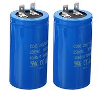 PATIKIL CD60 Funcionamiento Condensador, 2 Paquete 250uF/MFD 250VAC 15% Tolerancia 50/60Hz Motor Arrancando Condensador para Aire Compresor Motor Comienza Funcionar