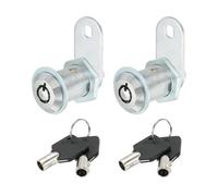 PATIKIL Cerradura de Armario con Llave, Paquete de 2 Cerraduras de Leva de 1-1/6" (30mm) con Llave Diferente Cilindro de Cerradura de Leva de Aleación de Zinc Cromado Cerraduras de Cajón