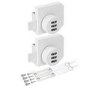 PATIKIL Cerradura de combinación de puerta de vidrio (para vidrio de 0.1 a 0.3 pulgadas, blanco) (2 juegos) de aleación de zinc de doble vía, cerradura de combinación sin llave de 3 dígitos, apto para